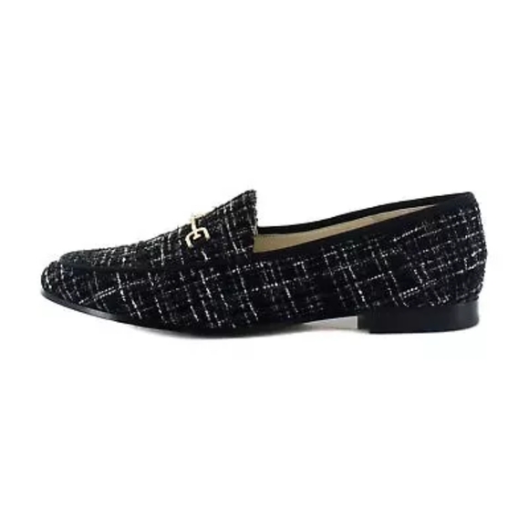 SAM EDELMAN WOMEN'S BLACK MULTI TWEED BIT LOAFER SIZE 8M - Picture 2 of 6